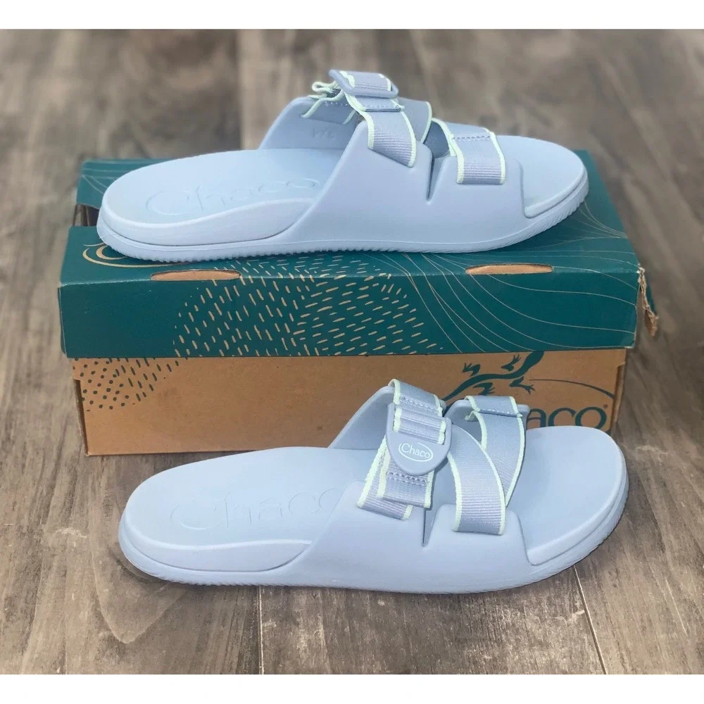 Chaco Chillos Slide Sandal Light Blue Womens 8 LUVSEAT Arch Support Casual Sport - Picture 1 of 9